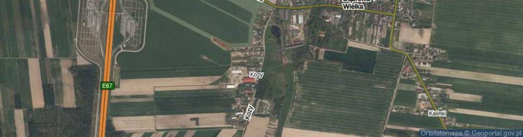 Zdjęcie satelitarne Kozy ul.